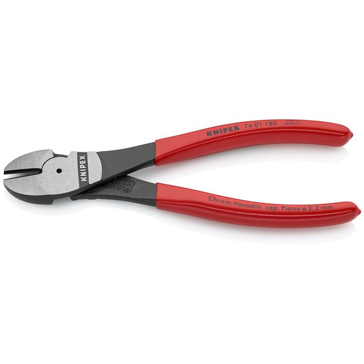 Knipex Kraft-skævbider sort atramenteret, betrukket med kunststof 180 mm