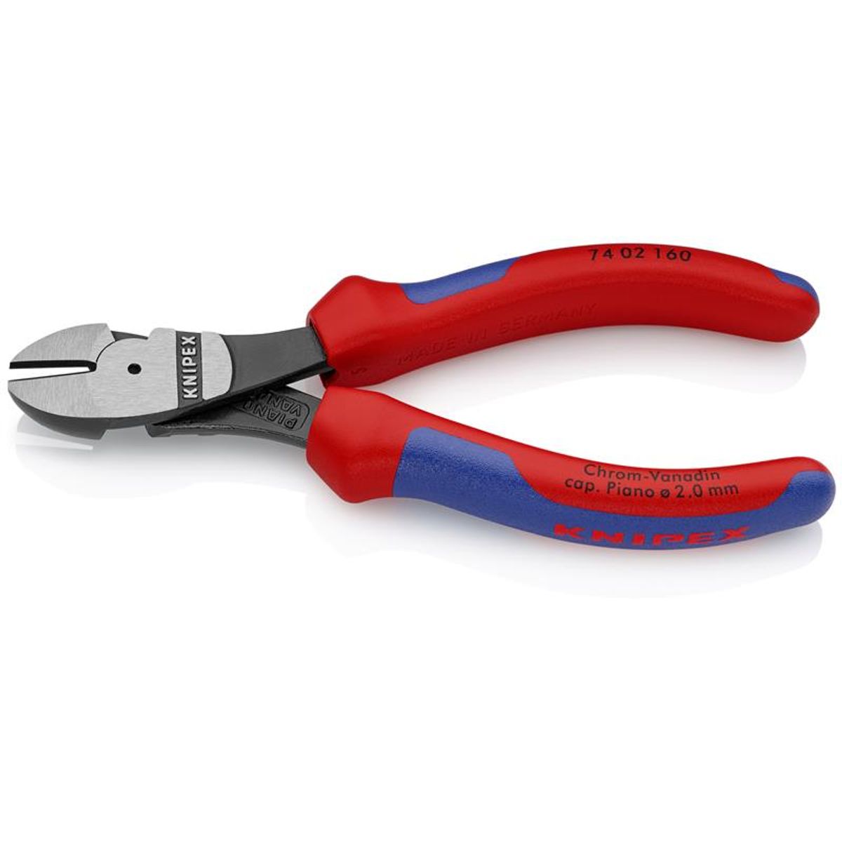 Knipex Kraft-skævbider sort atramenteret, med flerkomponent-håndtag 160 mm