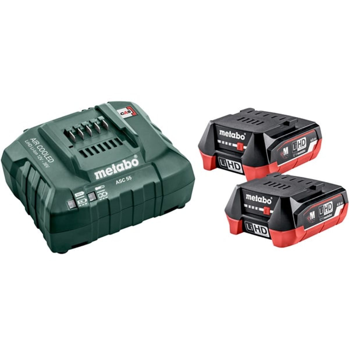 Metabo basis-sæt 12V 2 4,0 Ah batterier med oplader