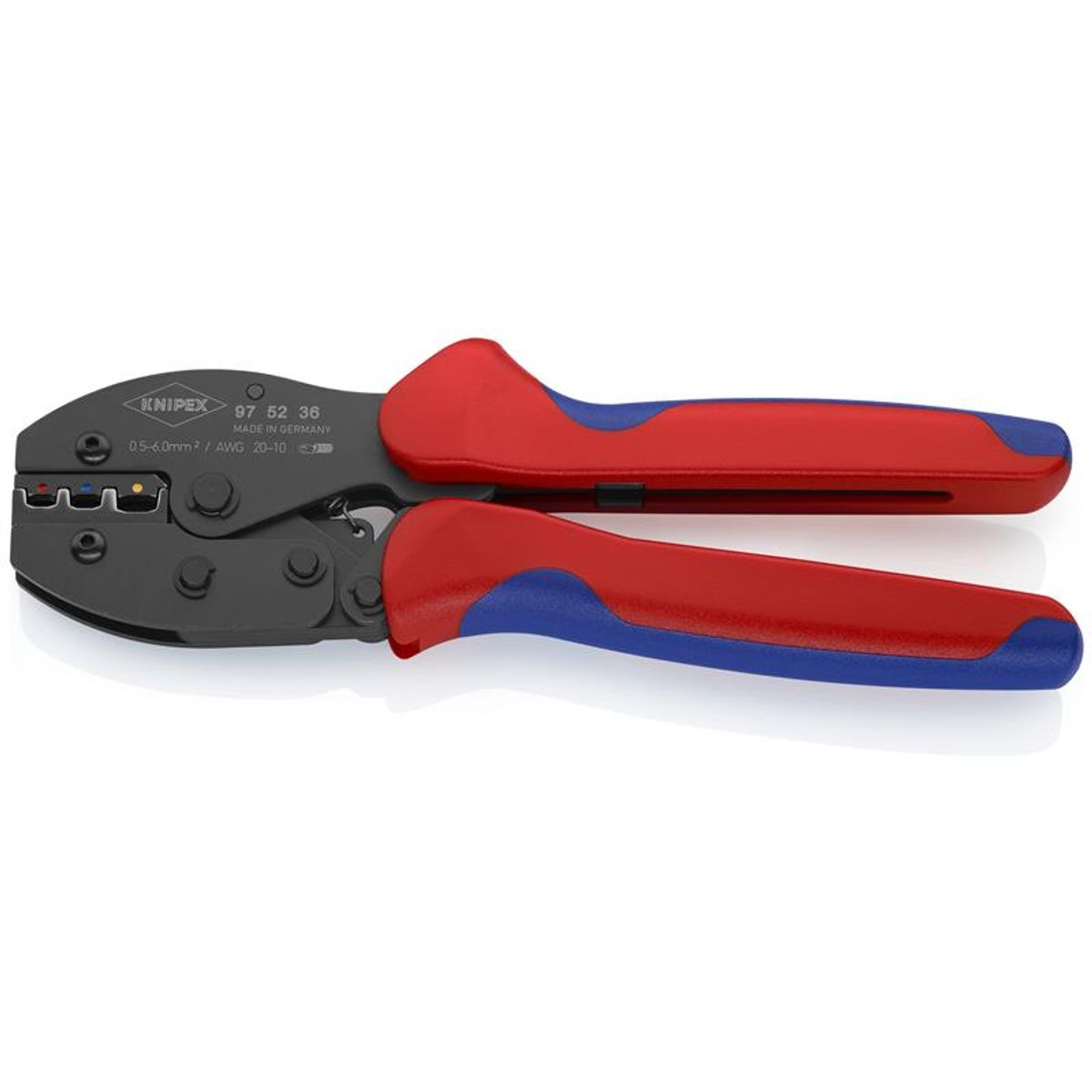 Knipex KNIPEX PreciForce ® Crimptang bruneret, med flerkomponent-håndtag 220 mm