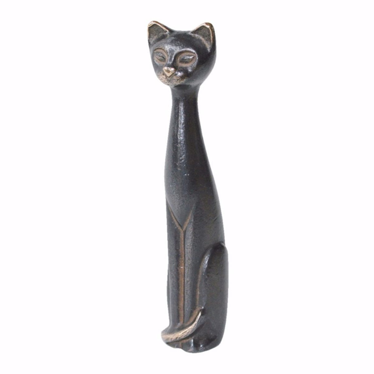 Bronzefigur Siddende Kat, 18 cm. Kattefigur i bronze 699,- kr. Gaveide kat. Hurtig levering.