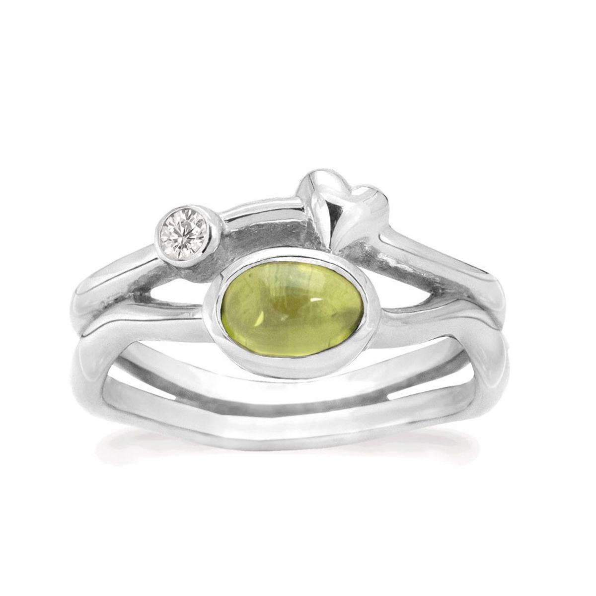 Rabinovich - Sølv ring med peridot - Rainforest Dew - størrelse 60