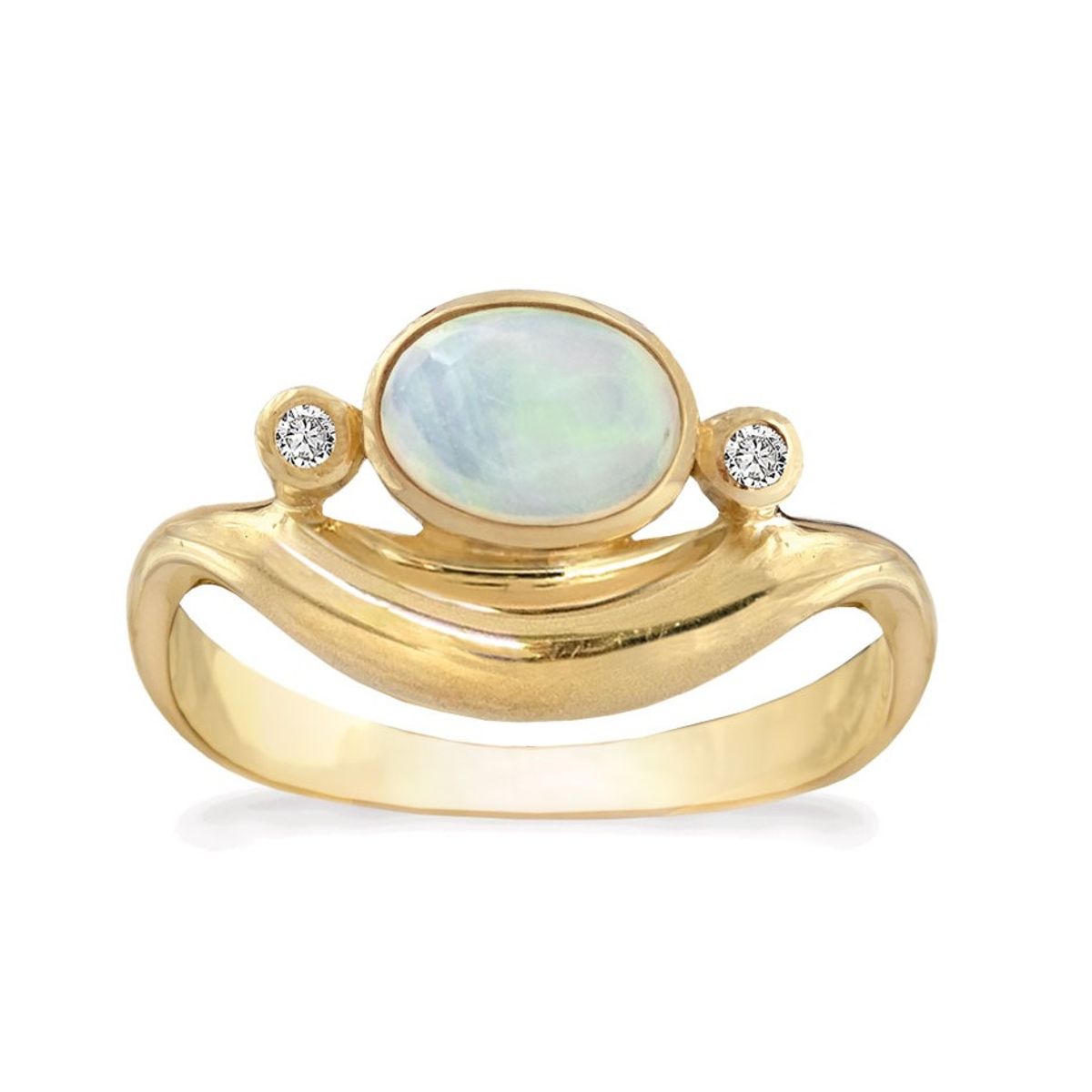 Rabinovich - Guldring opal diamant - Elegant Opal - størrelse 55