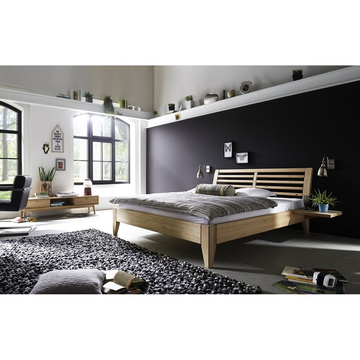 Tjørnbo - Easy Sleep sengeramme gavl NR. 5 - 140 x 200 cm (140x210/220 cm) - Egetræ / Kernebøg