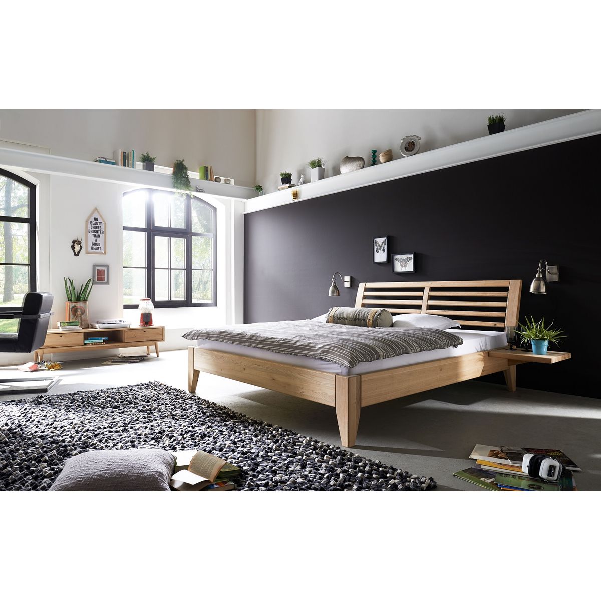 Tjørnbo - Easy Sleep sengeramme NR. 5 - 160x200 cm - Eg Olie - Inkl. madrasser og rammebund