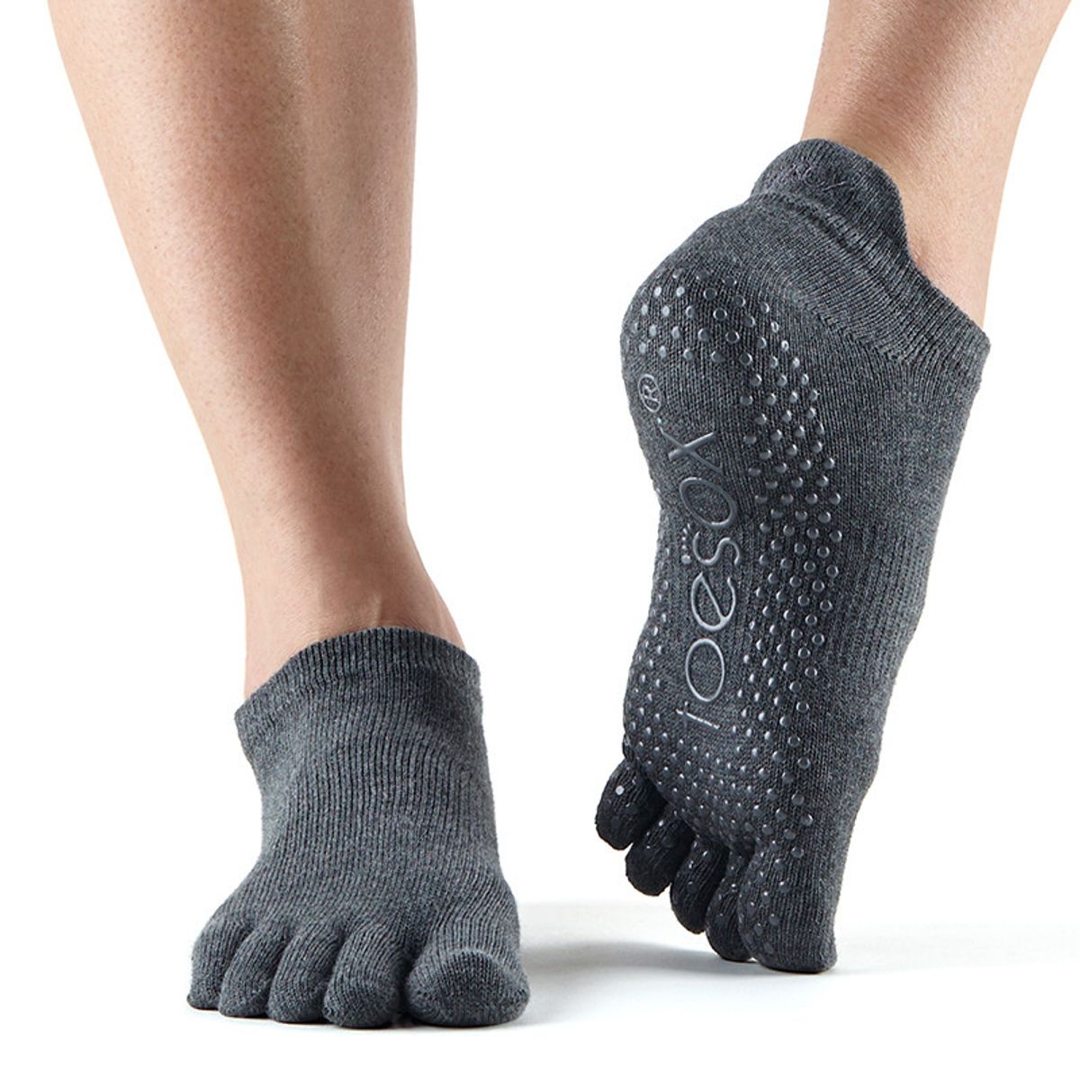 ToeSox Fulltoe Lowrise Grip (Koksgrå - M)