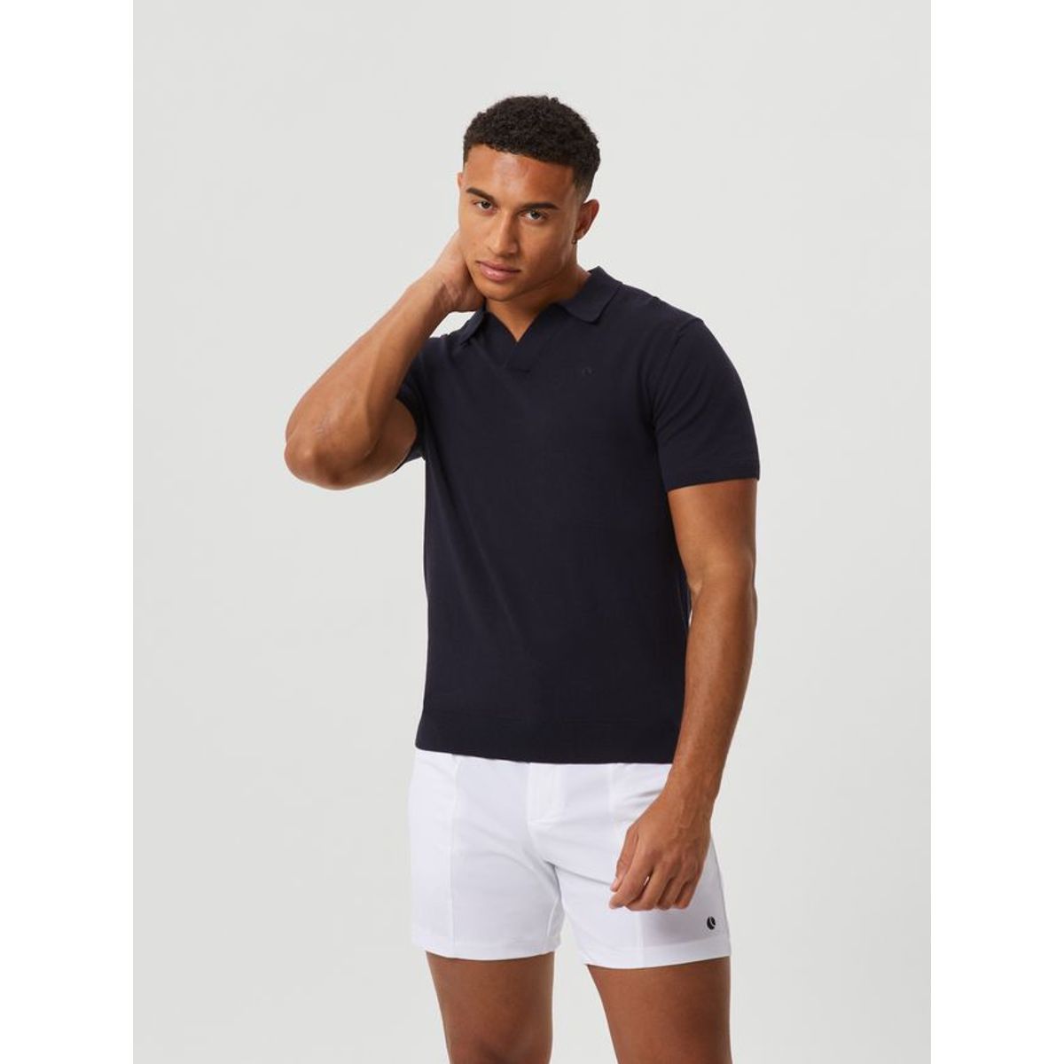 ACE KNIT POLO, EGRET