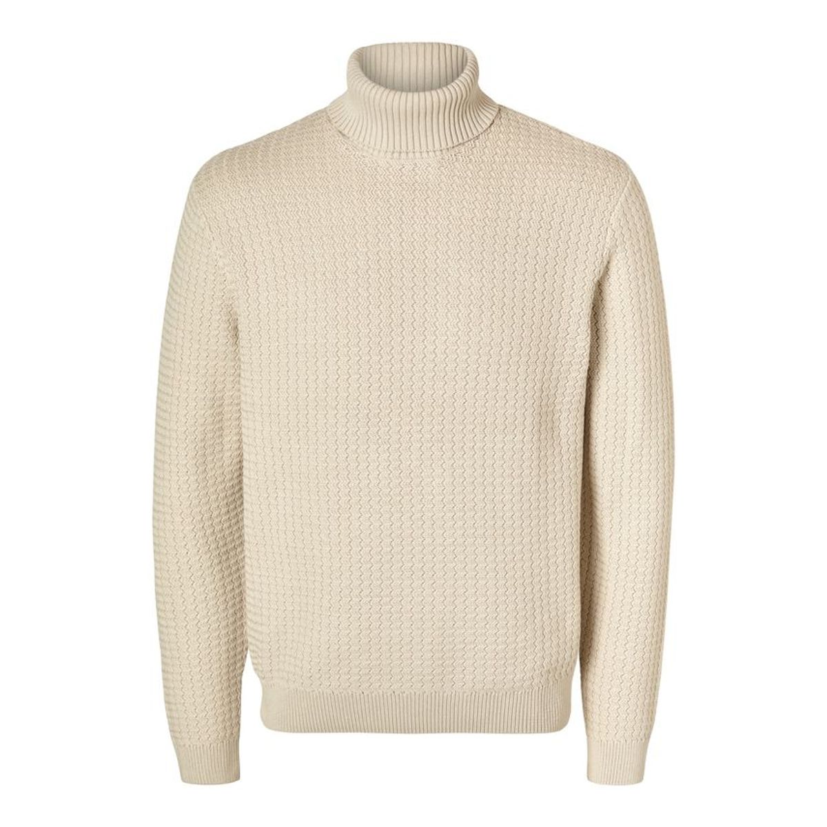 SLHZIG LS KNIT STRUCTURE ROLL NECK