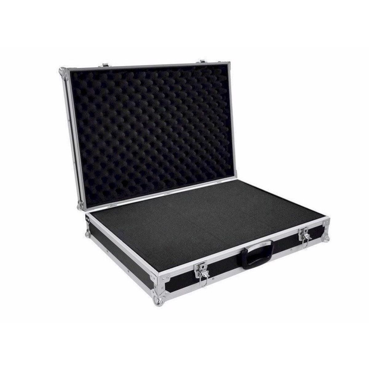 Flightcase kuffert med plukskum. Sort. 70 x 50 x 17 cm.