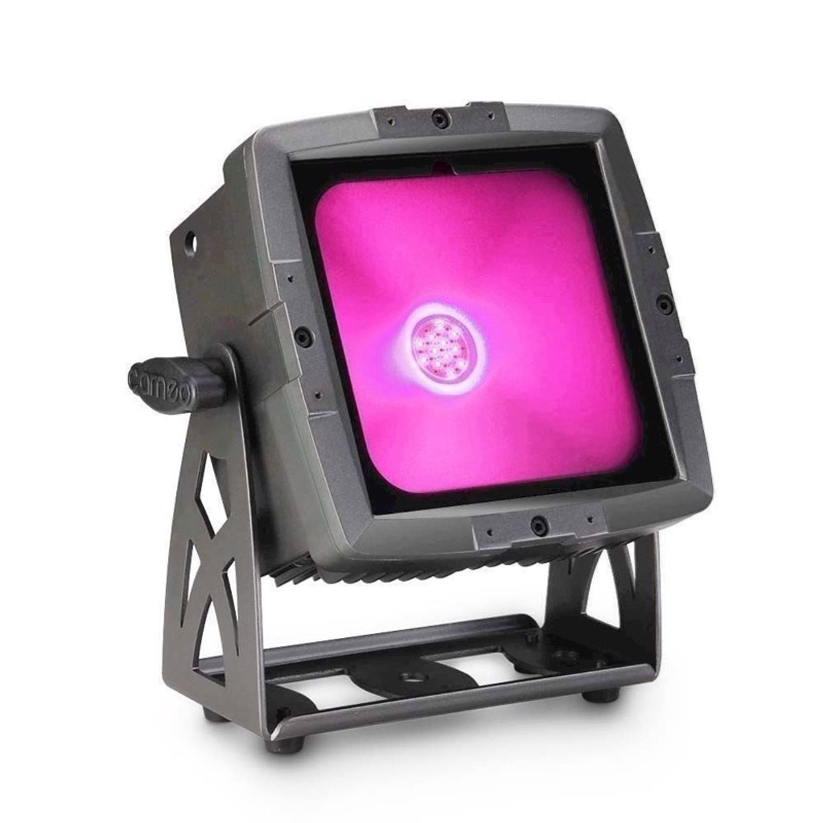 Cameo FLAT PRO FLOOD IP65 TRI Outdoor Flood Light with 60 Watt Tri-Color COB LED in Black Housing