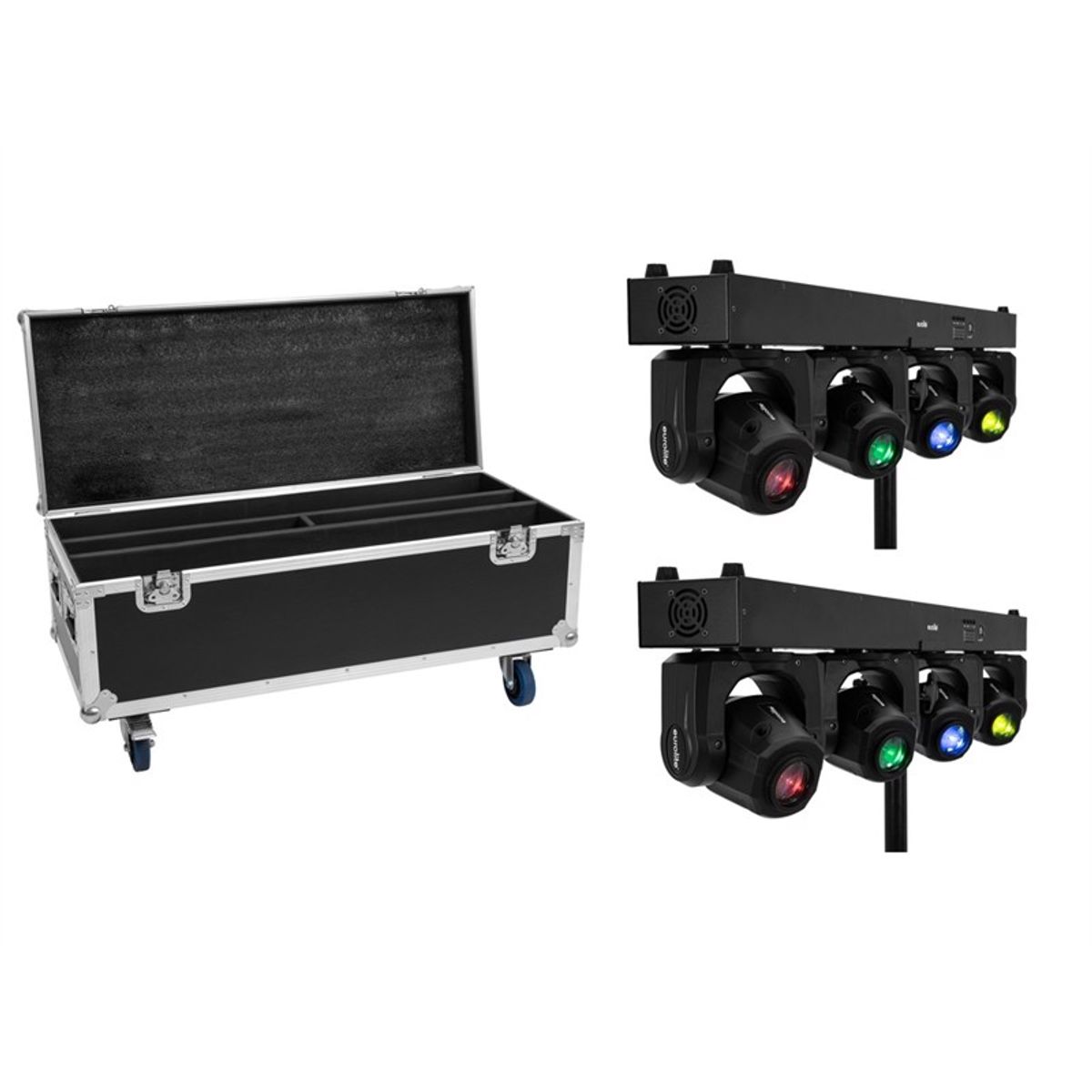 EUROLITE Sæt 2x LED TMH Bar S120 + flightcase med hjul