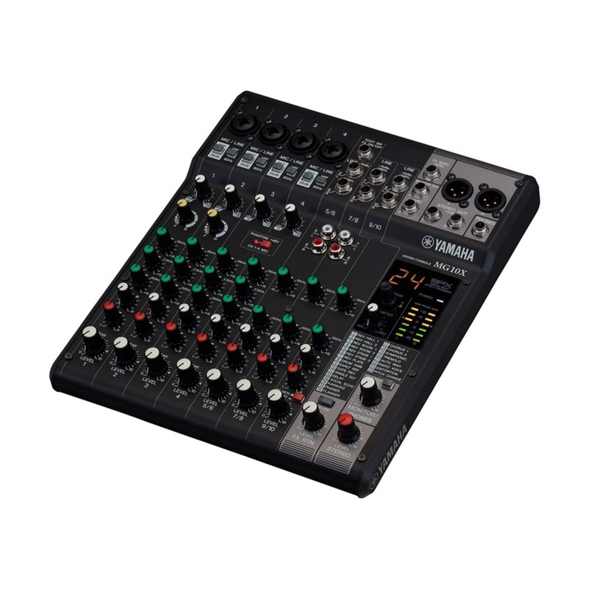 YAMAHA MG10X - PA Mixer 4 Mic / 10 Line Inputs (4 mono + 3 stereo). Digital Effects.