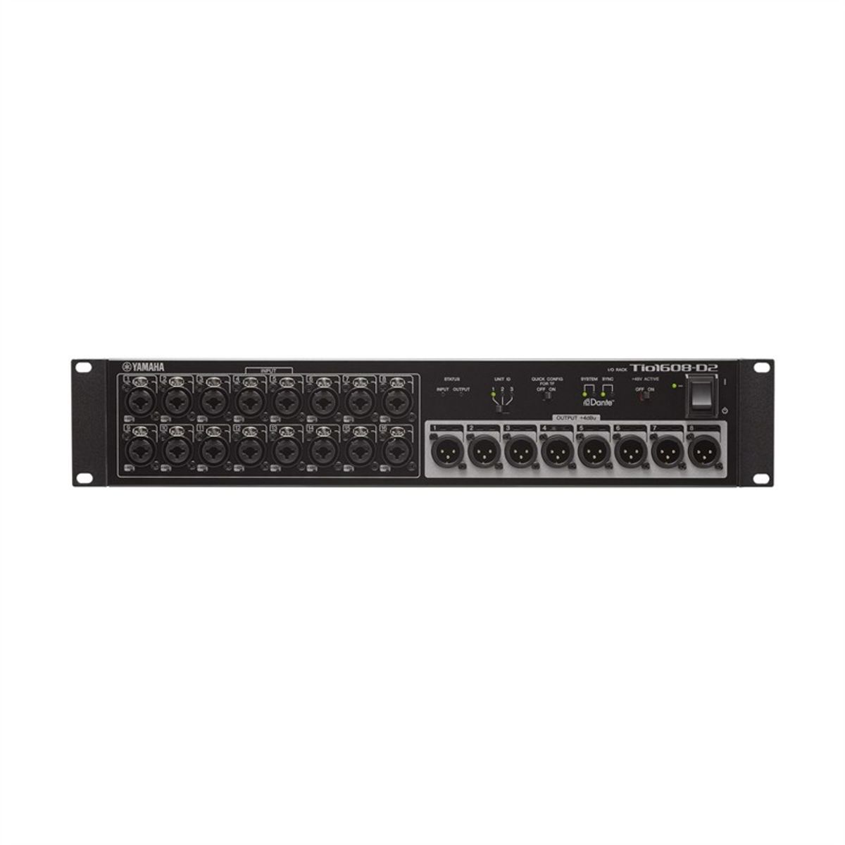 YAMAHA Tio1608-D2 - Dante-udstyret I/O rack med 16 mik-/linje og 8 linje out.