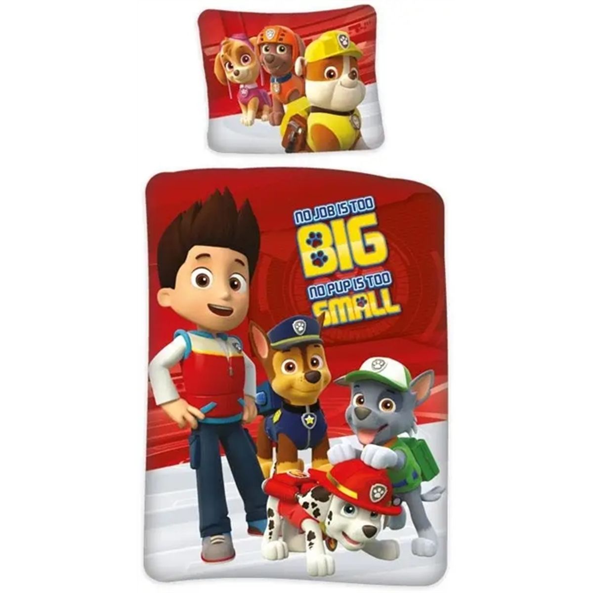 Paw Patrol sengetøj junior - 100x140 cm - Sengesæt Paw Patrol - Big and small - 2 i 1 design - 100% bomuld