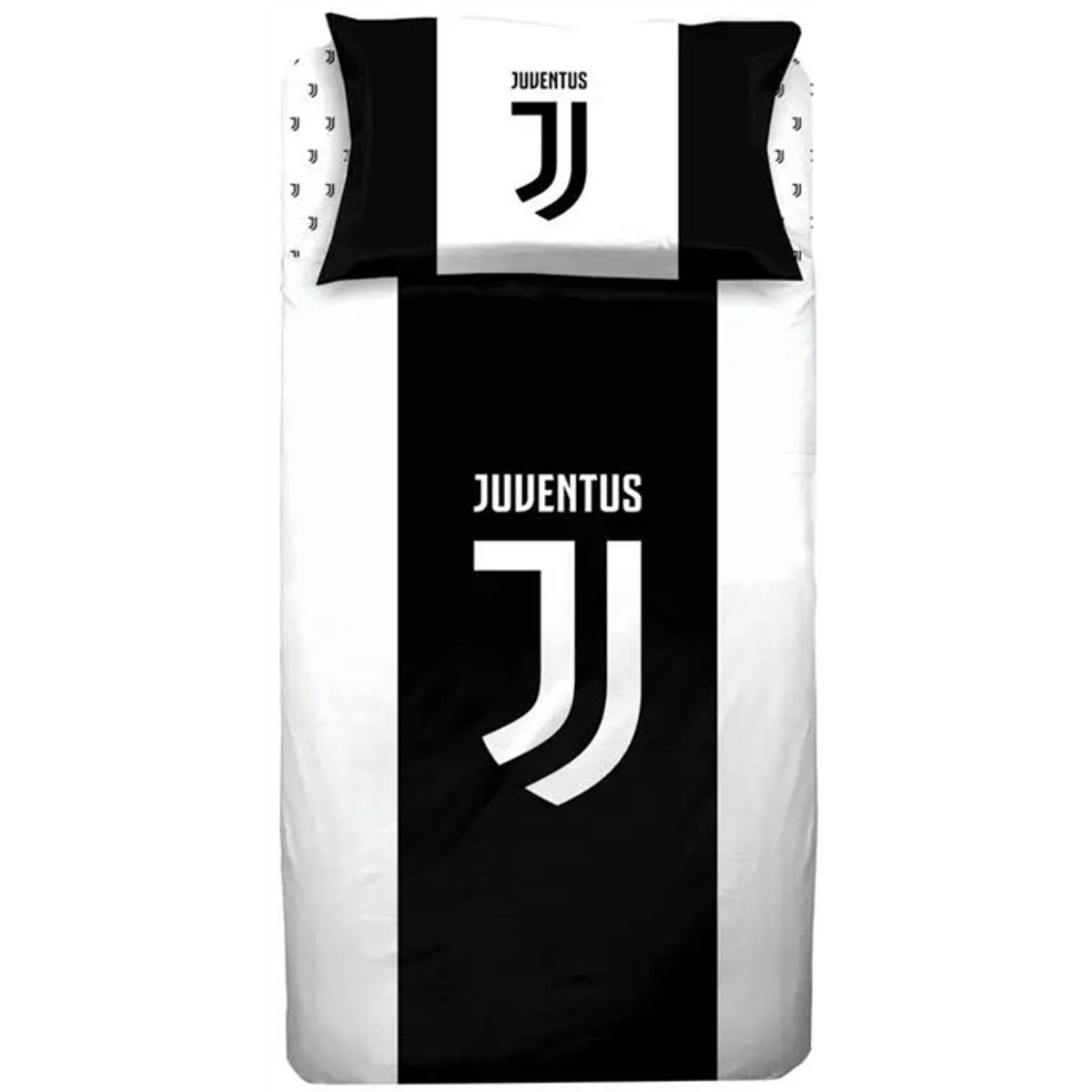 Sengetøj 140x200 cm - Juventus fodbold sengetøj - 2 i 1 sengesæt - 100% bomuld