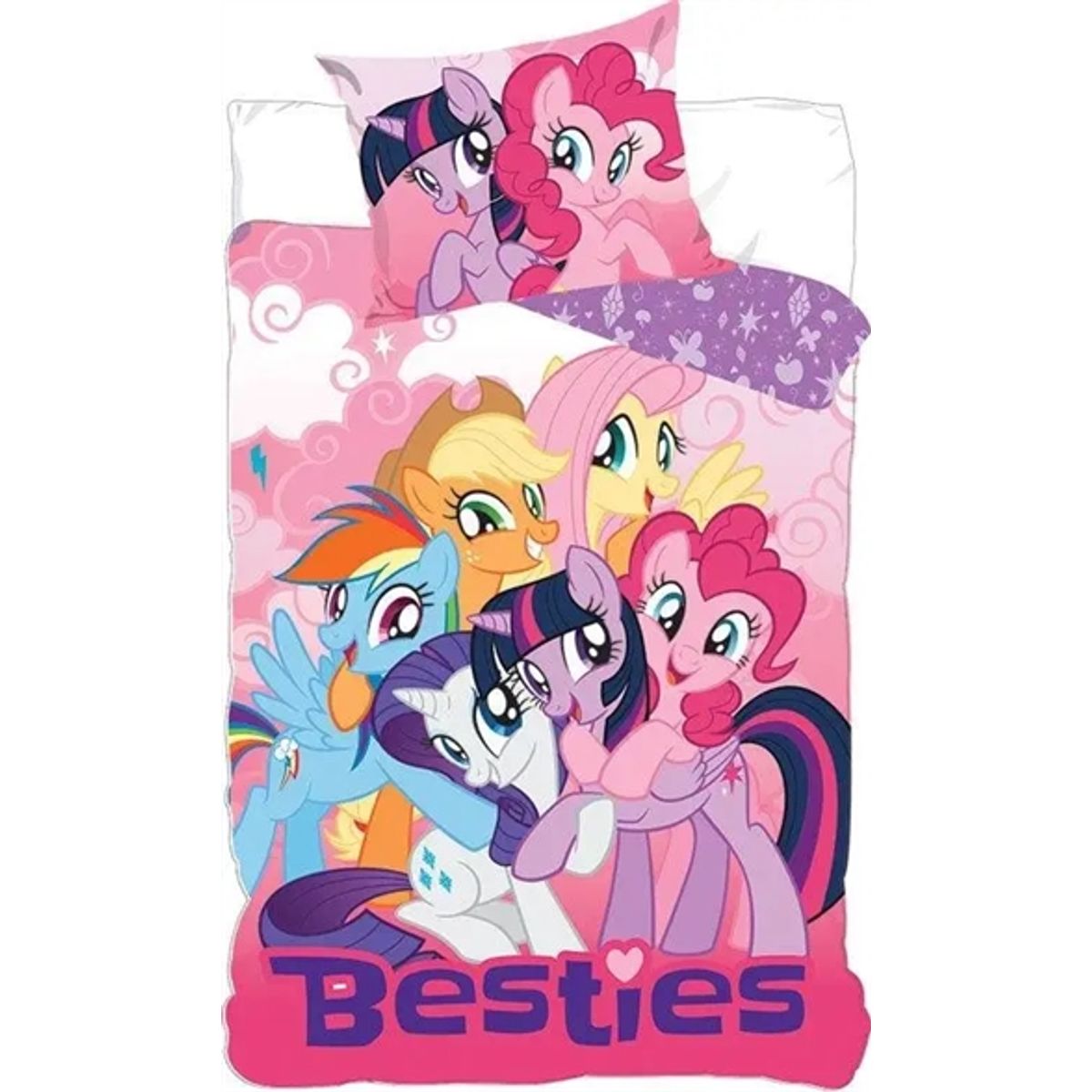 My Little Pony sengetøj - 140x200 cm - MLP Besties - 2 i 1 design - Sengesæt i 100% bomuld