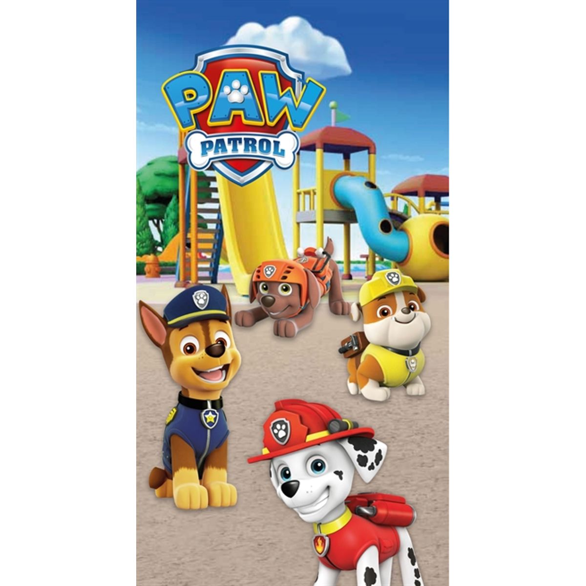 Badehåndklæde - 70x140 cm - Paw Patrol - Klar til leg - 100% Bomuld