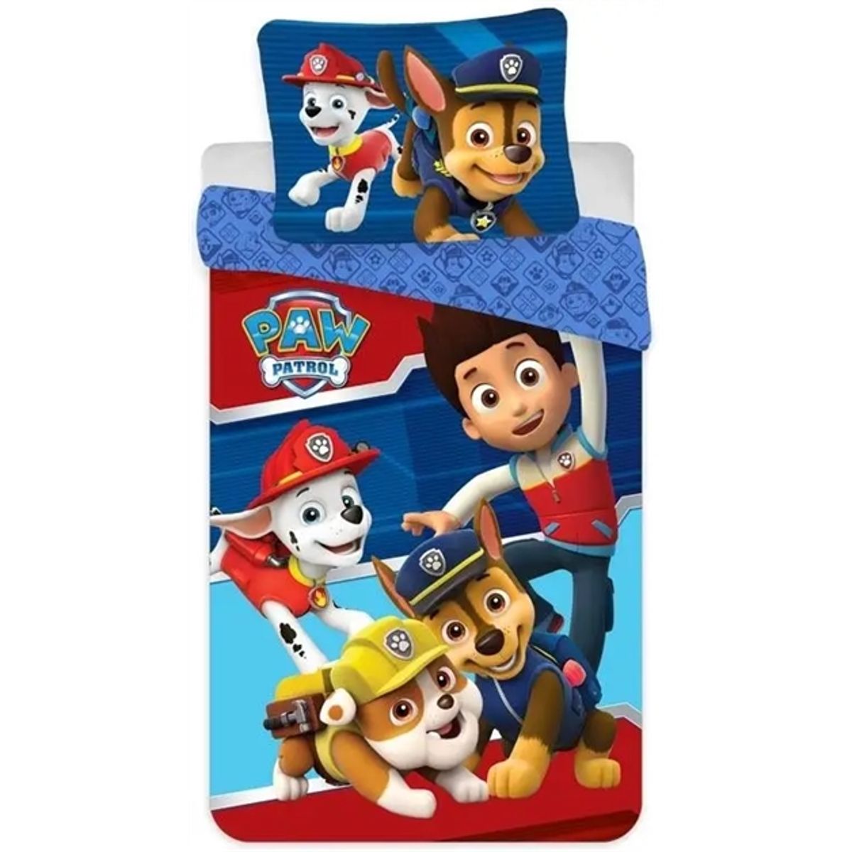 Sengetøj 150x210 cm - Paw Patrol - 2 i 1 design - 100% bomuld