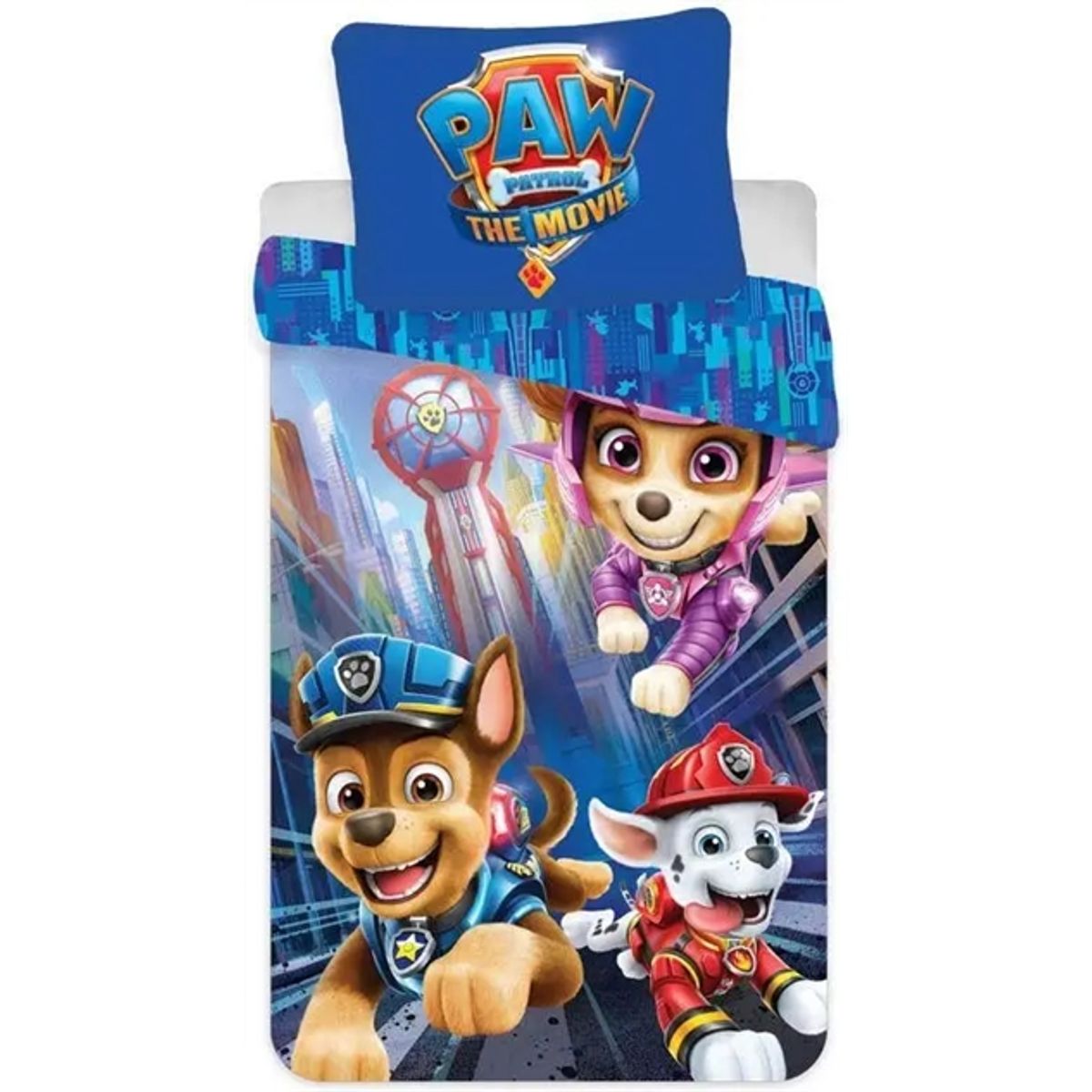 Paw Patrol The Movie Junior sengetøj 100x140 cm - Paw Patrol sengesæt junior - The Movie - 2 i 1 - 100% bomuld