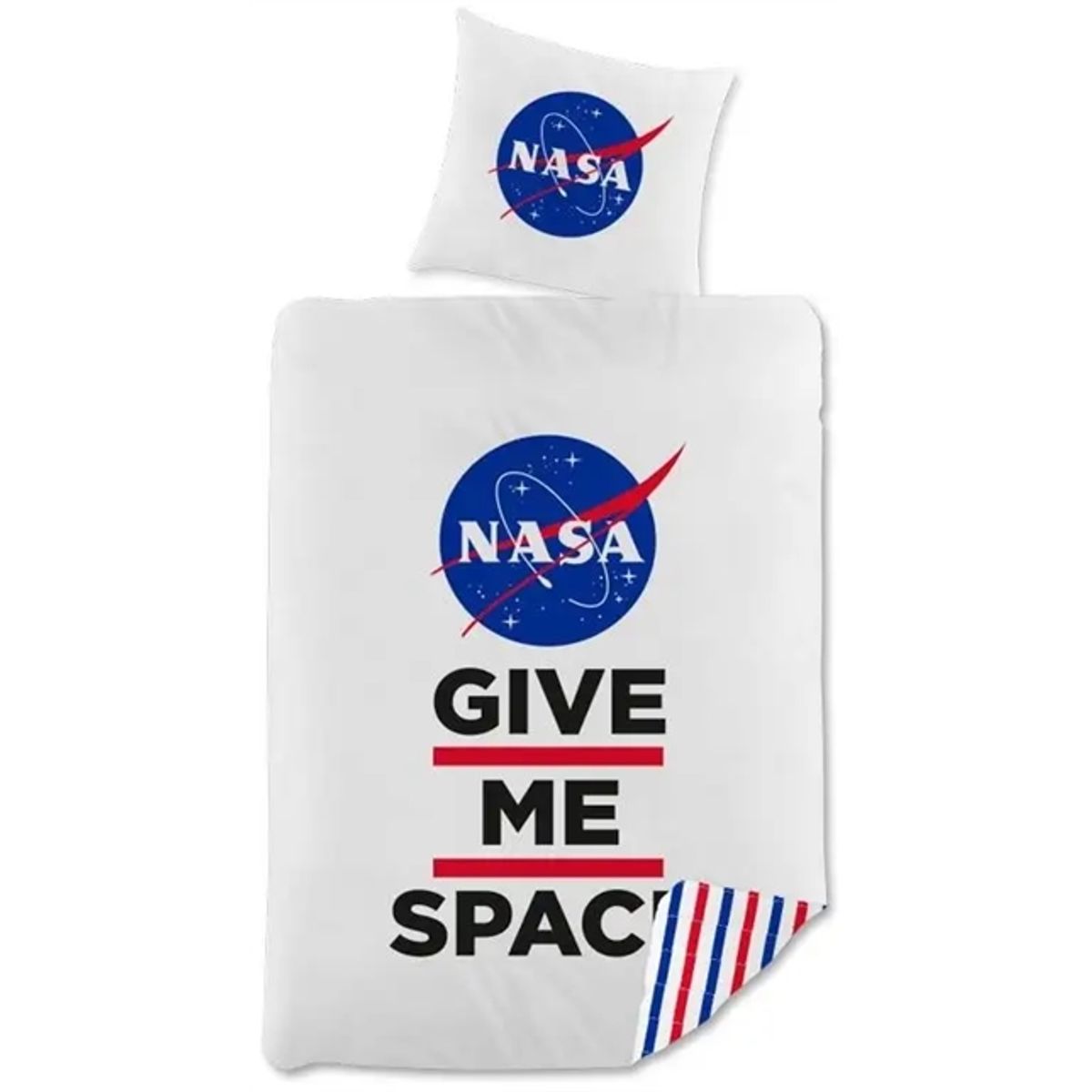 Nasa sengetøj - 140x200 cm - Give me space NASA - 2 i 1 design - Sengesæt i 100% bomuld