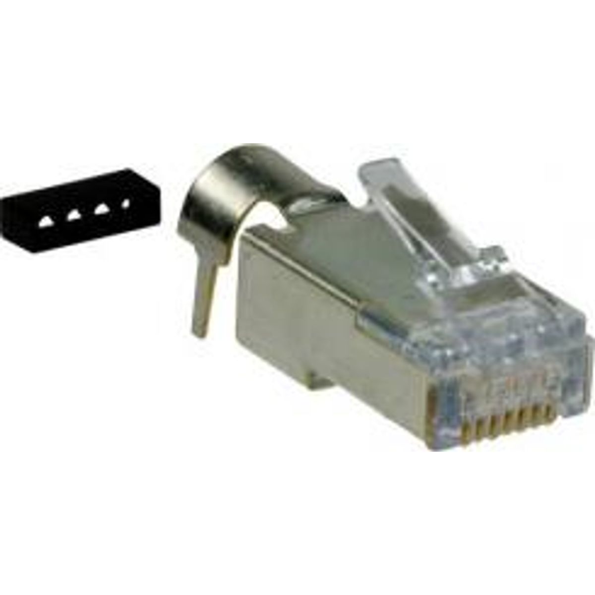 Modular plug RJ45 KAT6A FTP 8P8C til kabel med massiv & bløde leder