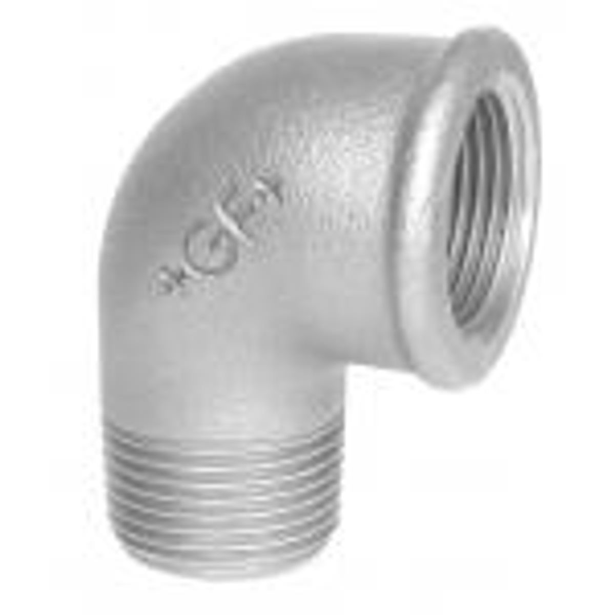 1/2"- 3/8" Galvaniseret Vinkel 90gr Muffe/nippel