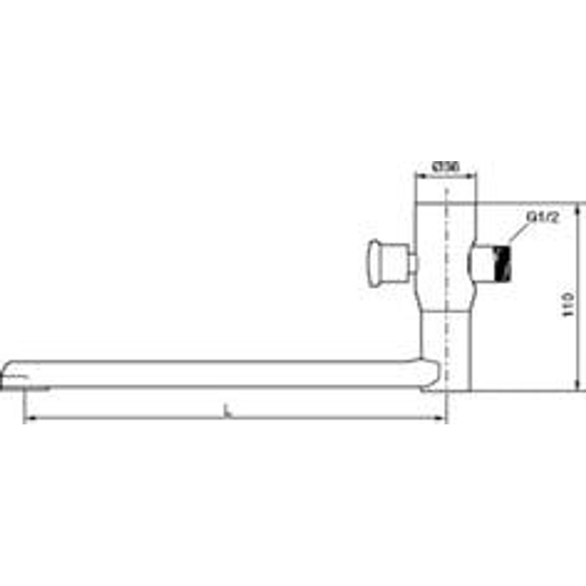 Fmm 9000e udløbstud 250mm, med låsbar omsk, krom, ms