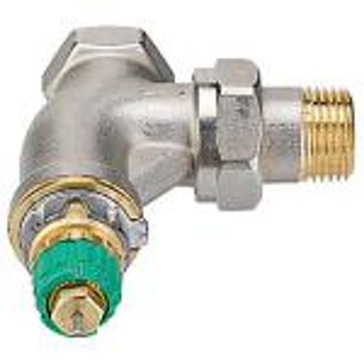 Danfoss RA-DV radiatorventil 1/2''. Vinkelløbende med indbygget trykregulator til 2-strengsanlæg, 013G7713