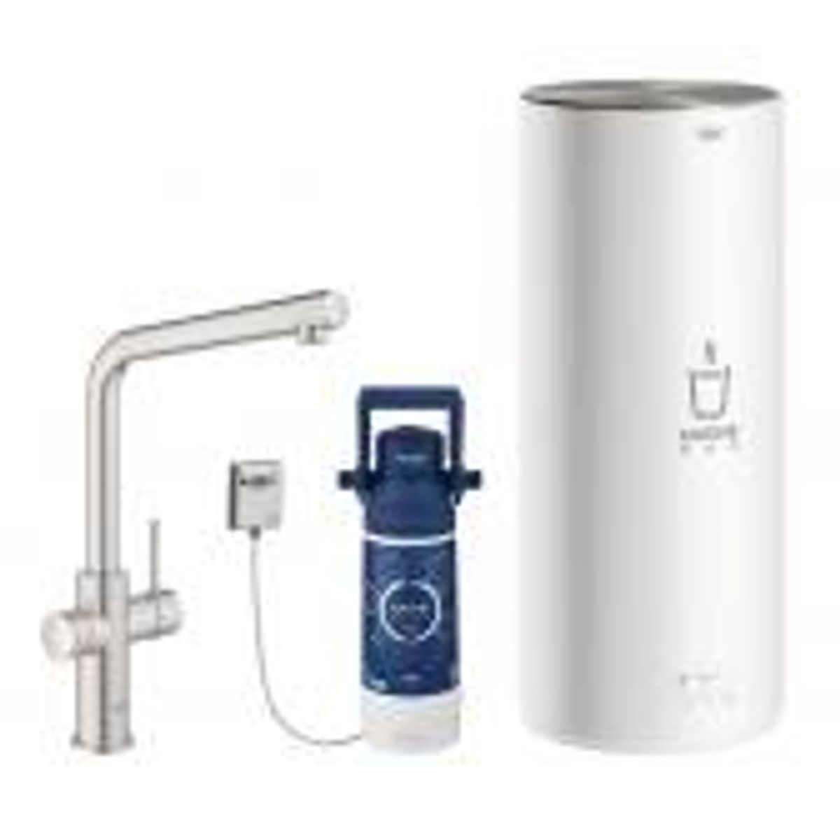 Grohe Red II Duo køkkenarmatur med L-tud & kedel L. Supersteel