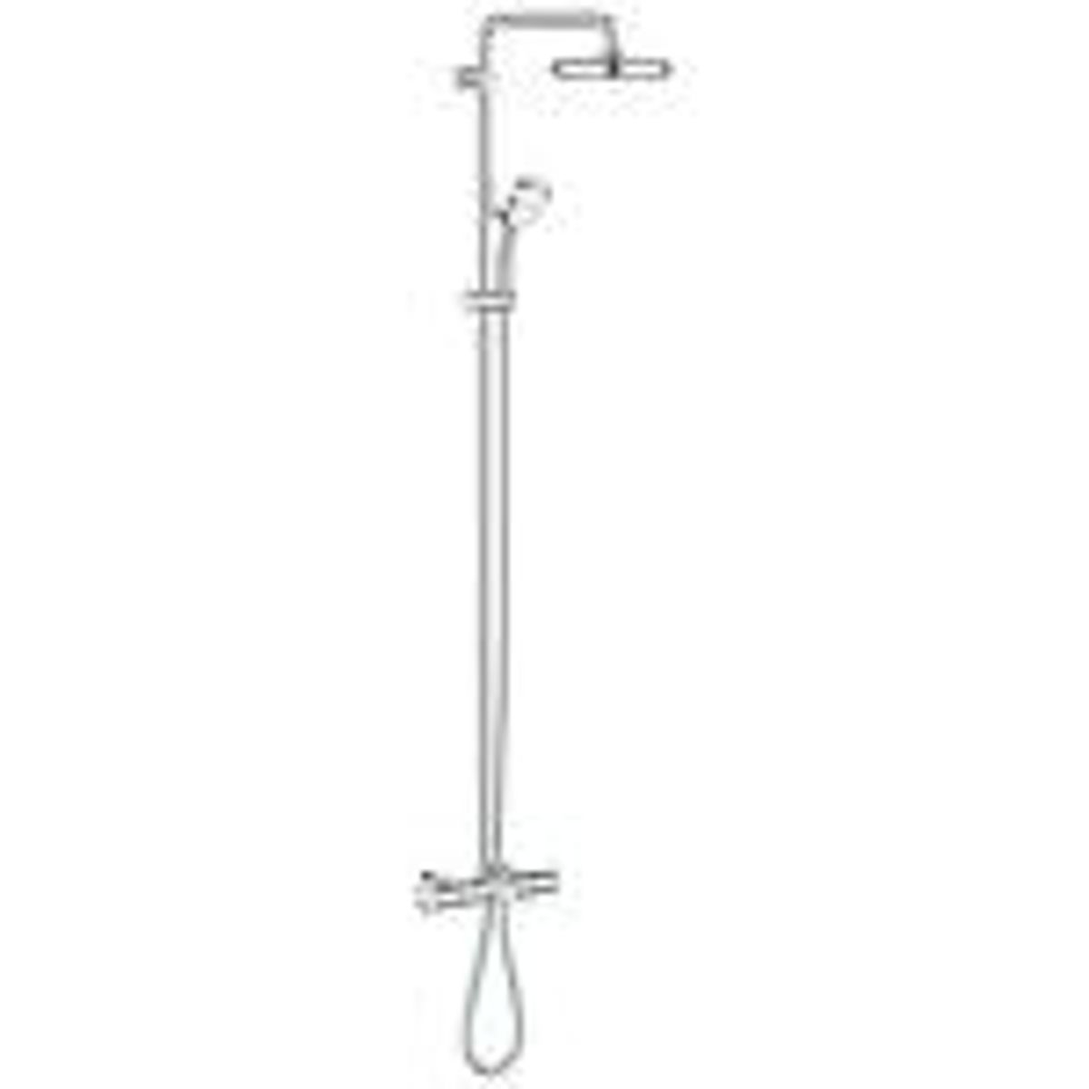 GROHE NTempCosmop. 210 brusesystem med kar/brus termostat Erst. 722282834. Krom