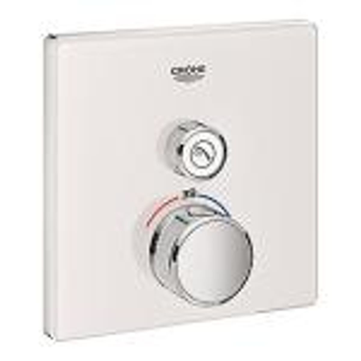 GROHE SmartControl termostatarmatur til indbygning med en ventil. Hvidt glas 1SC