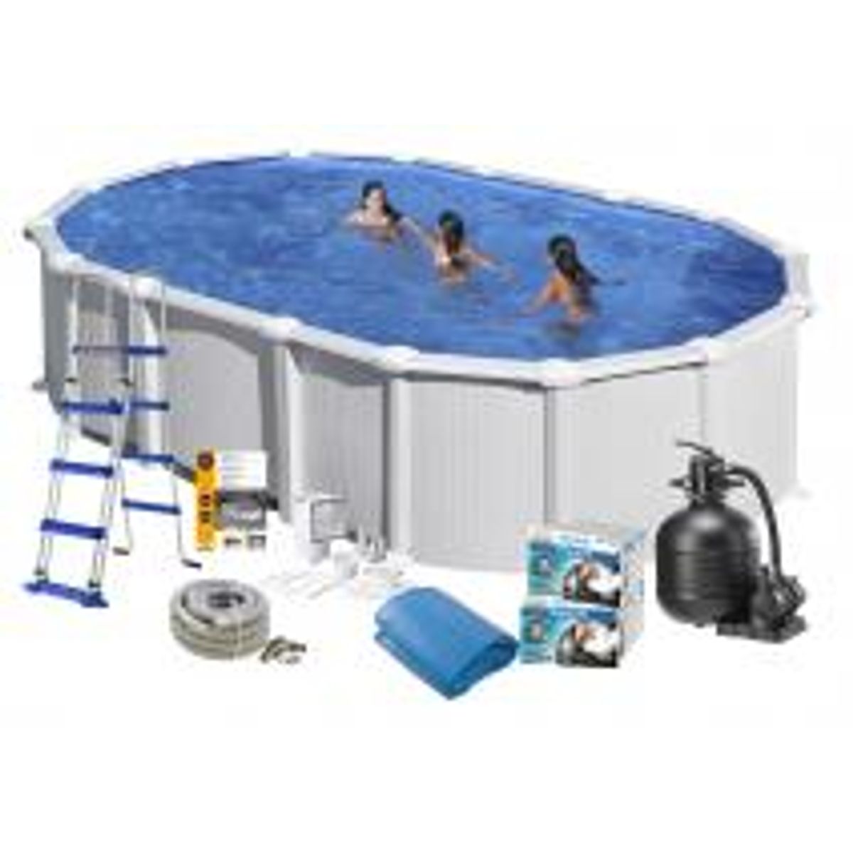 Swim & Fun Pool Basic 132 730x375 cm Hvid