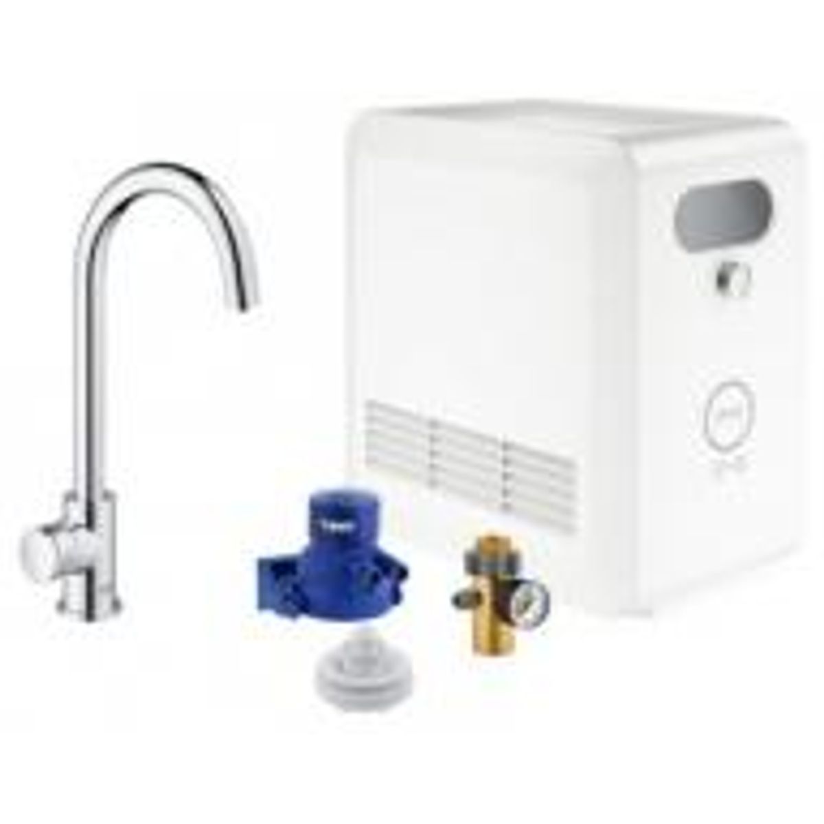 GROHE Blue Professional Mono Køkkenarmatur med køler. C-tud. Krom