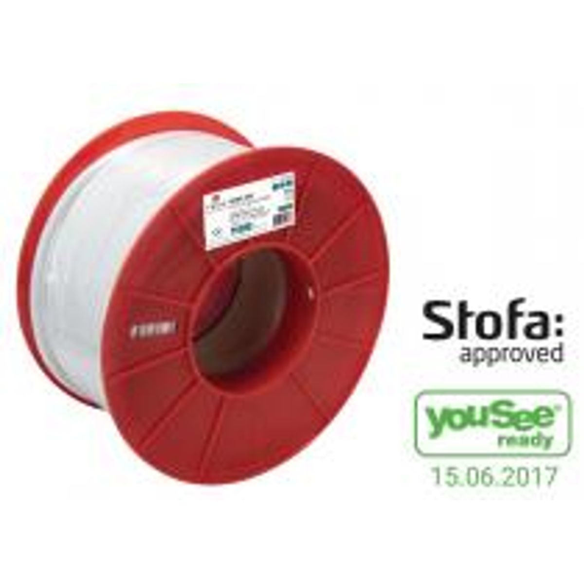 Antennekabel KOKA 550 hvid spole 100 m - YouSee Ready og Stofa Approved