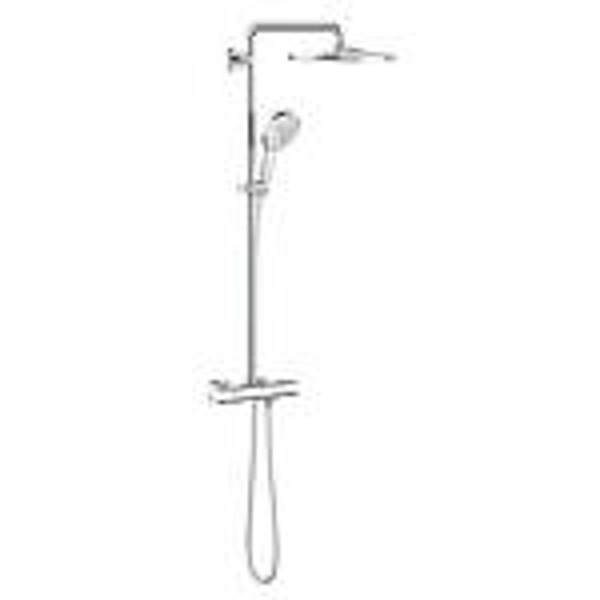 GROHE Rainshower 310 brusesystem Med termostat til vægmont., Silverflex bruseslange 1.750 mm