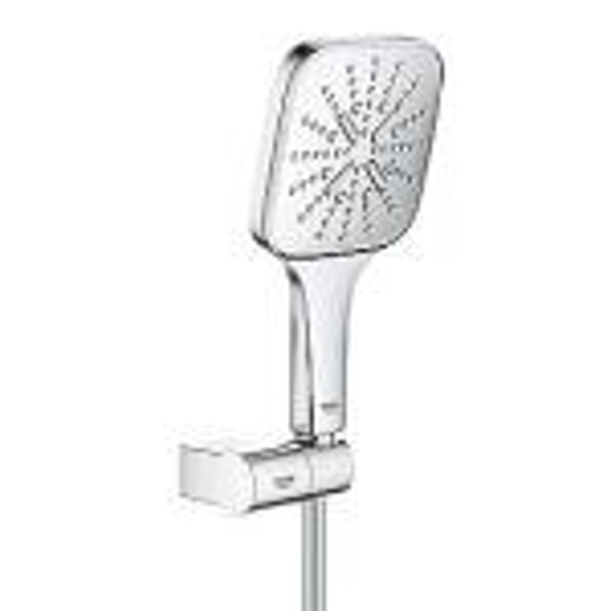 GROHE Rainshower SmartActive CUBE håndbrusersæt med håndbruser holder, Silverflex bruseslange 1.500 mm, krom