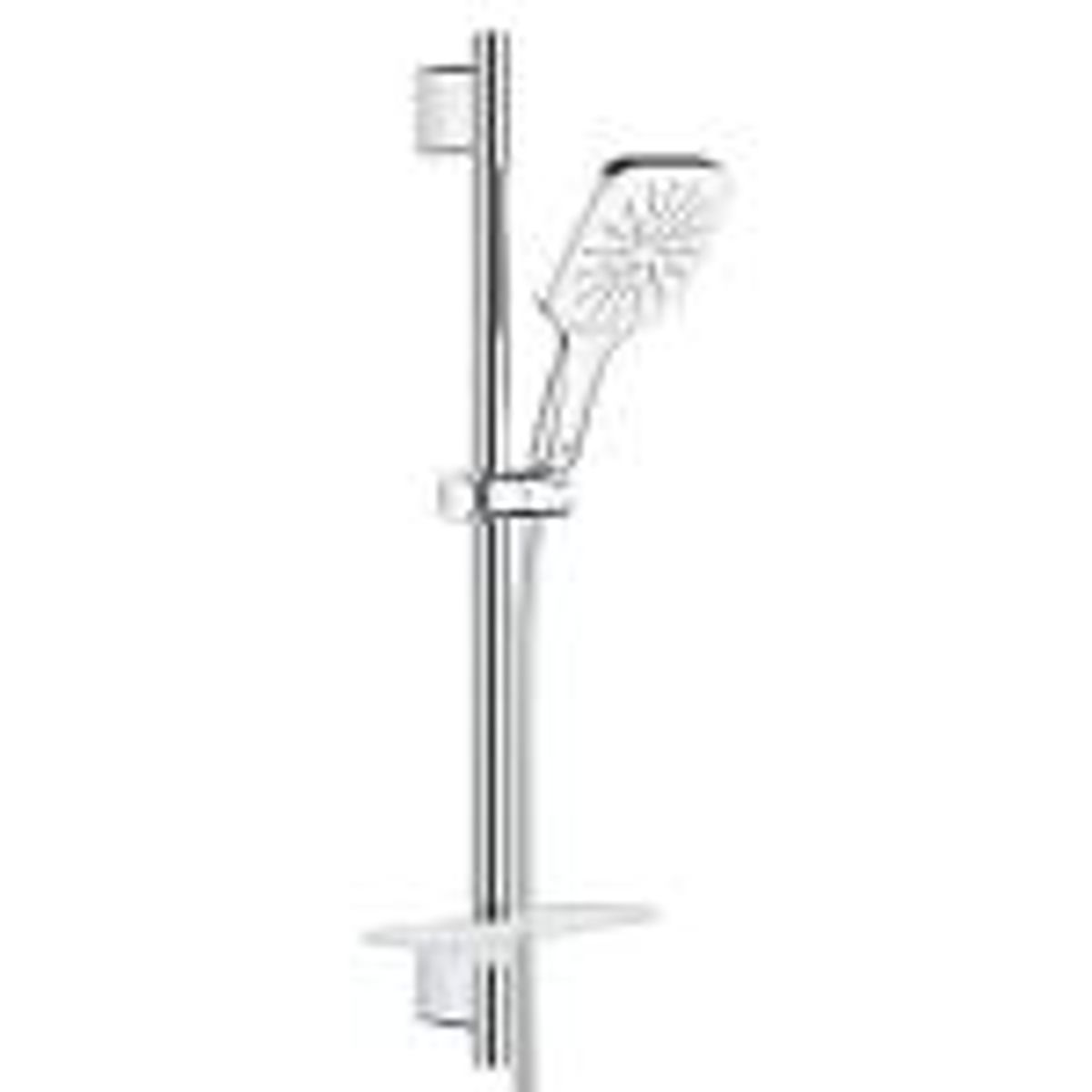 GROHE Rainshower SmartActive CUBE brusestangsæt med brusestang 600mm, med vægholdere, Silverflex bruserslange 1.750 mm