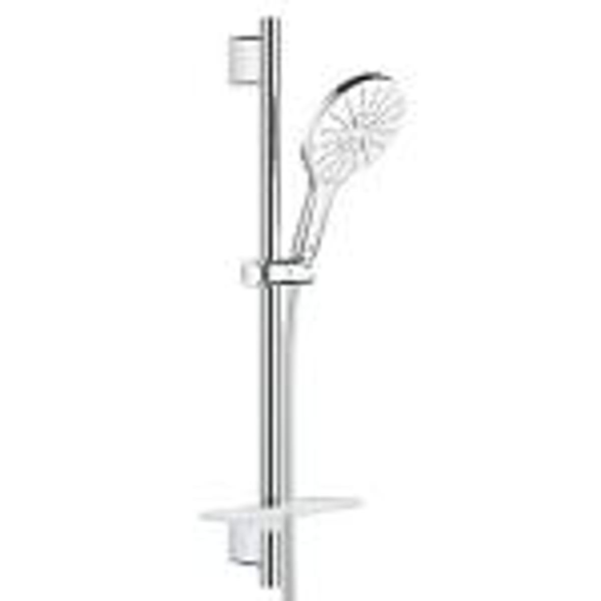 GROHE Rainshower SmartActive 150 håndbrusersæt med håndbruser, brusestang 600mm, Silverflex bruserslange 1.750mm