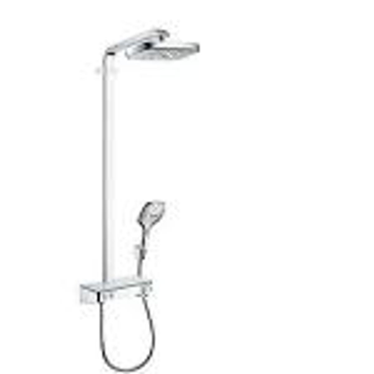 hansgrohe Raindance Select E showerpipe 300 2jet med hovedbruser arrangement, krom