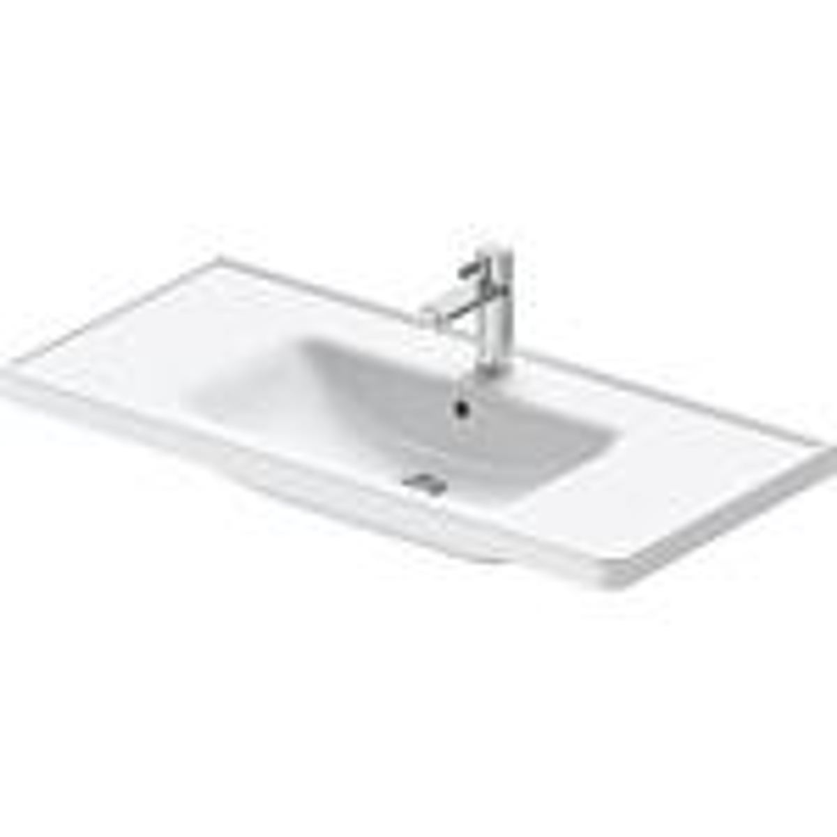 Duravit D-Neo møbelvask 1005x170x480mm, med overløb, 1 hanehul, glaseret, hvid højglans