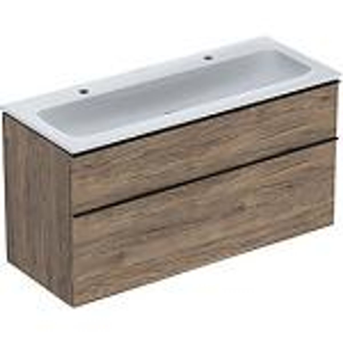 Geberit Icon møbelpakke 1200x480x630mm 2skuffer nøddetræ hickory