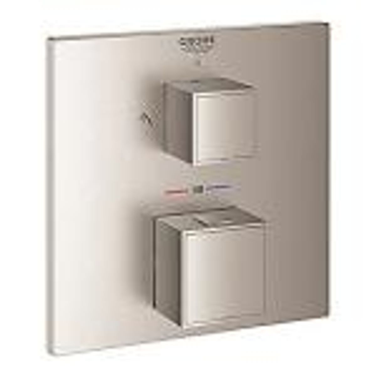 GROHE Grohtherm Cube termostatarmatur 158x158mm til hoved & håndbruser. Supersteel