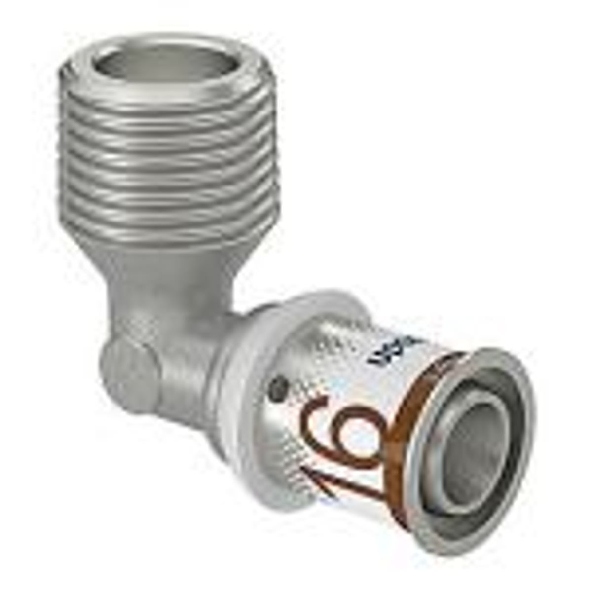 Uponor S-Press PLUS vinkel 90 ° med nippel 16 mm x 1/2''