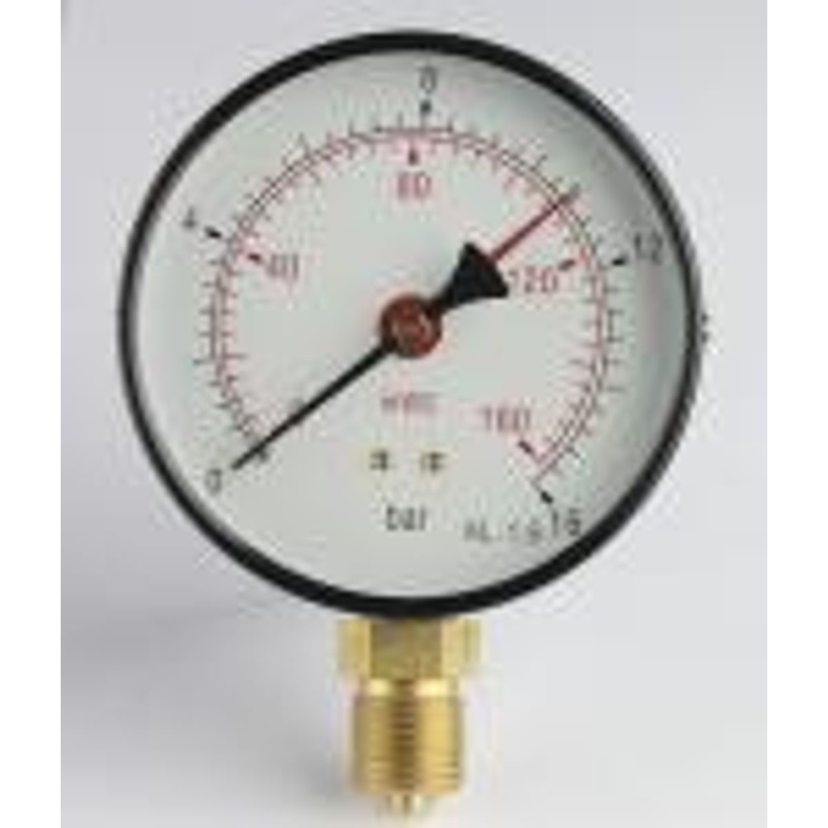 Manometer 1/2xø80 0-0,6 bar/0-6 mvs, nedadrettet studs