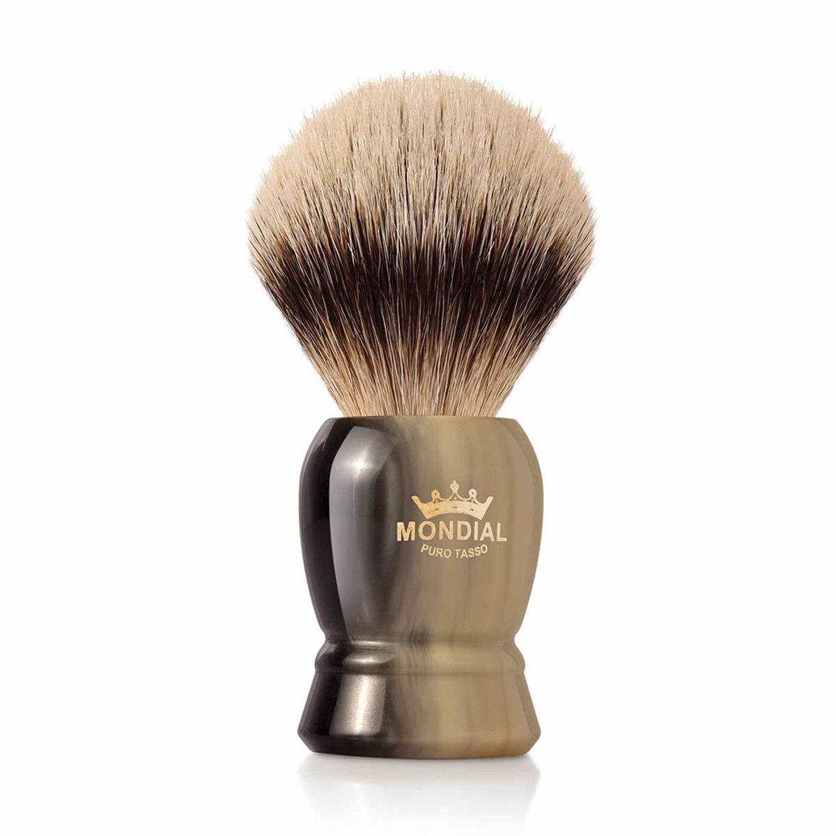 Mondial Silvertip Badger Barberkost, Burton, 22 mm, Imit. Horn