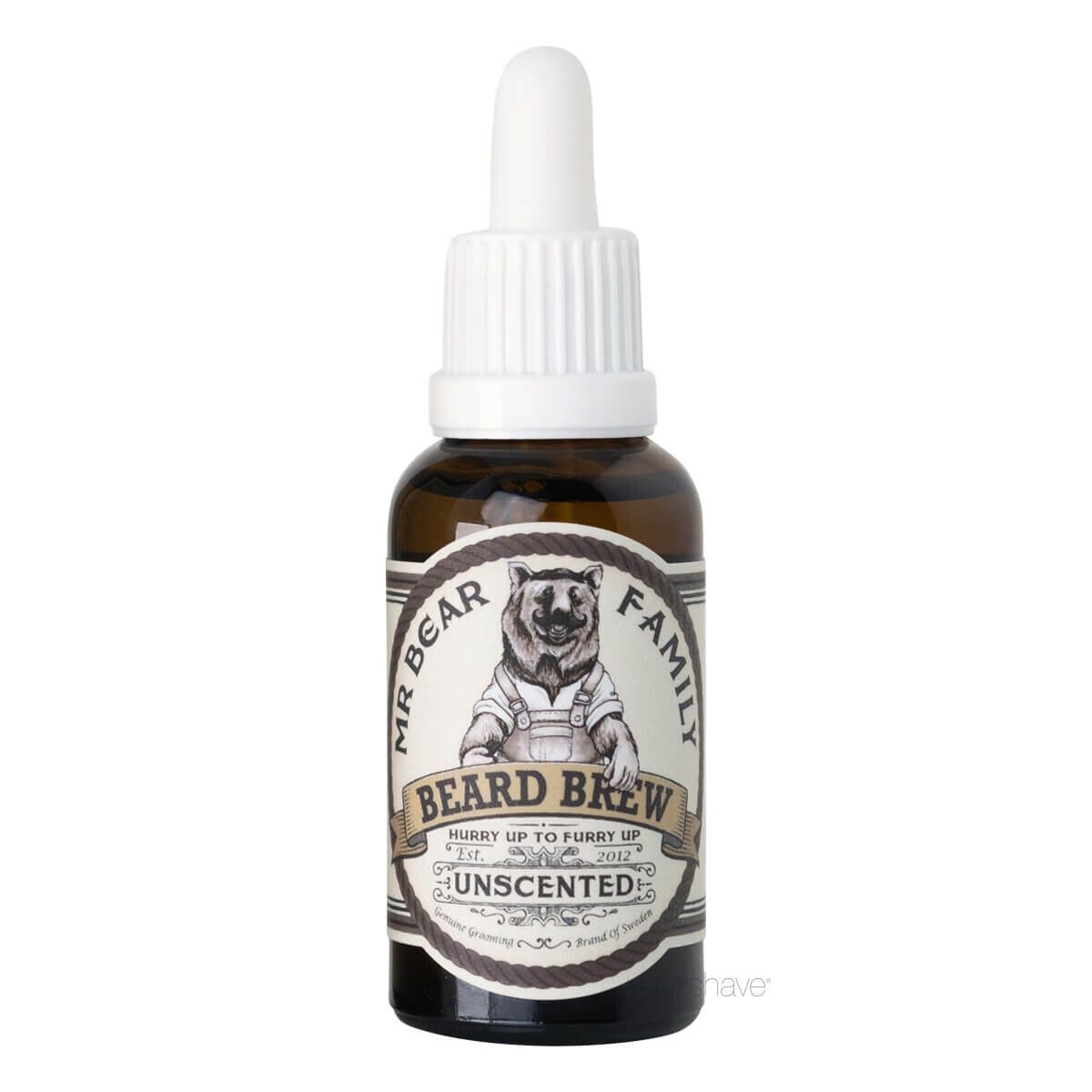 Mr. Bear Skægolie, Beard Brew Oil, Unscented, 30 ml.