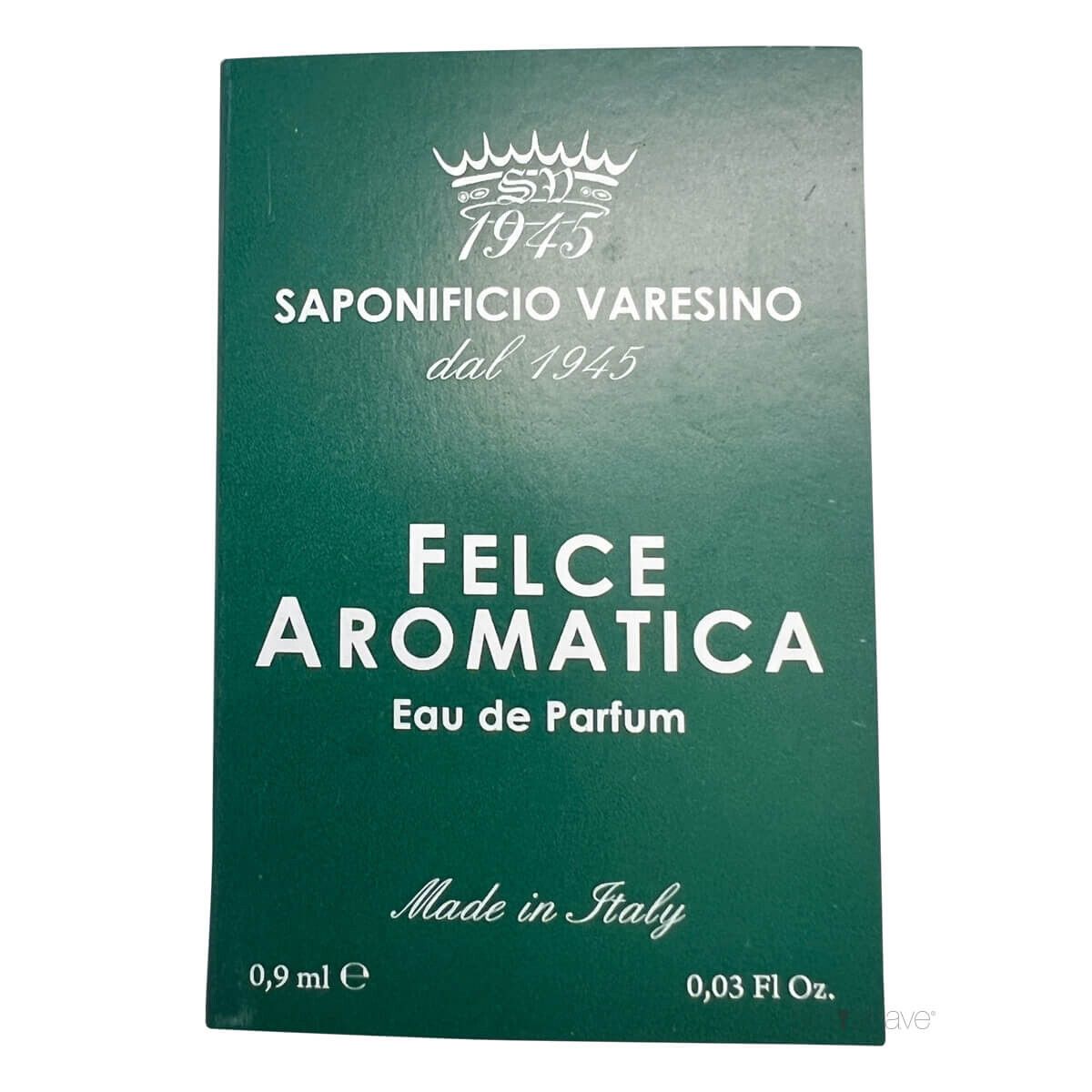 Saponificio Varesino Eau de Parfum, Felce Aromatica, Sample, 0.9 ml.