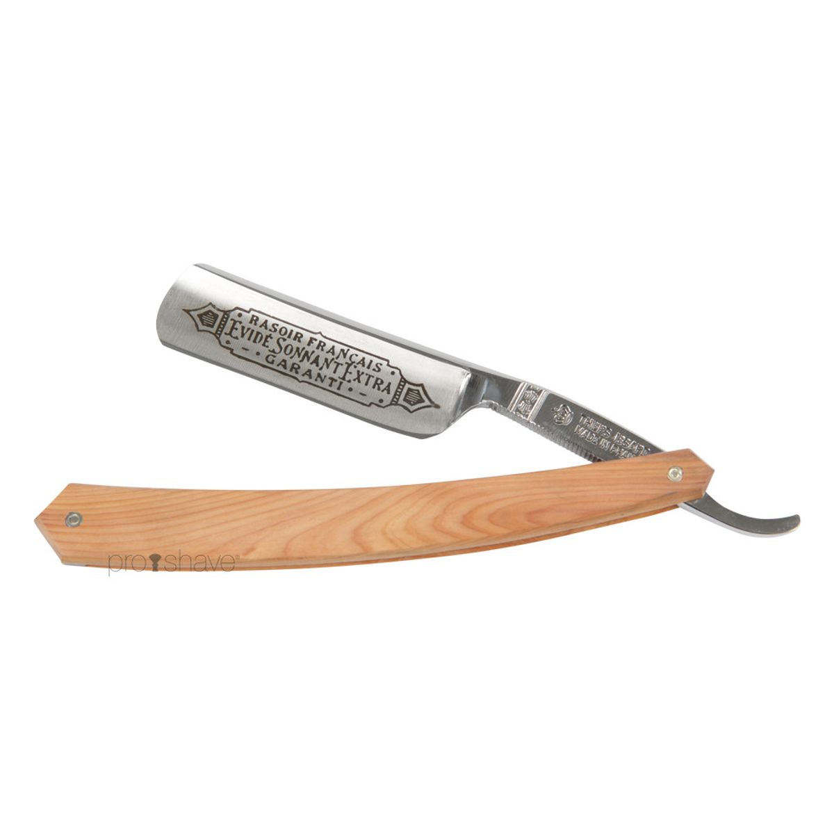 Thiers-Issard Straight Razor, 6/8 Round Nose, Cedertræ