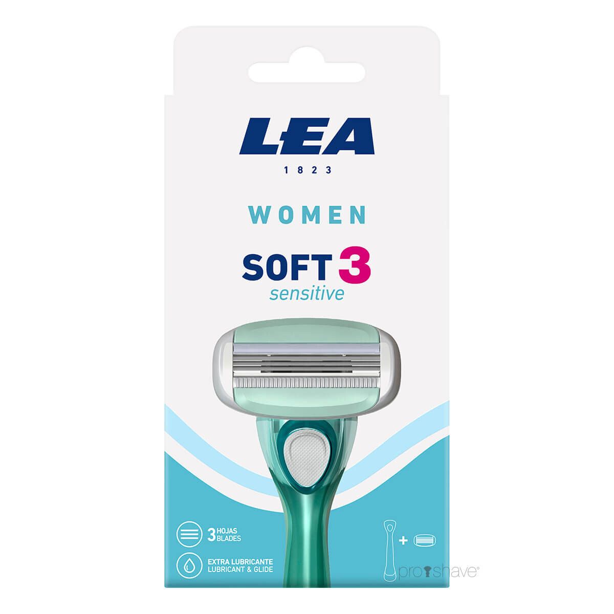 LEA Soft 3 Sensitive, Skraber og 1 blad (3 klinger), Women