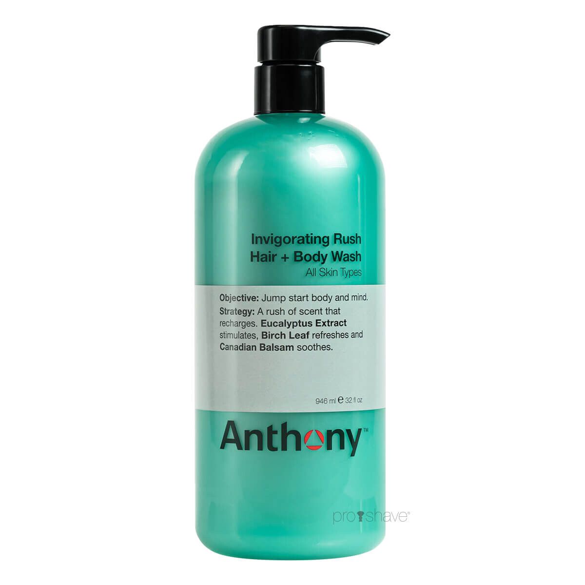 Anthony Logistics Invigorating Rush Hair & Body Wash, 946 ml.